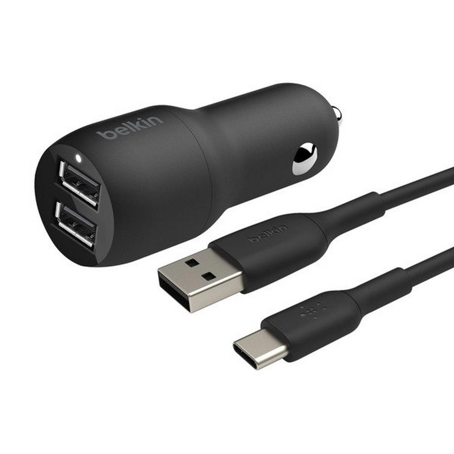 Autoladegerät 2x USB + USB-C Kabel