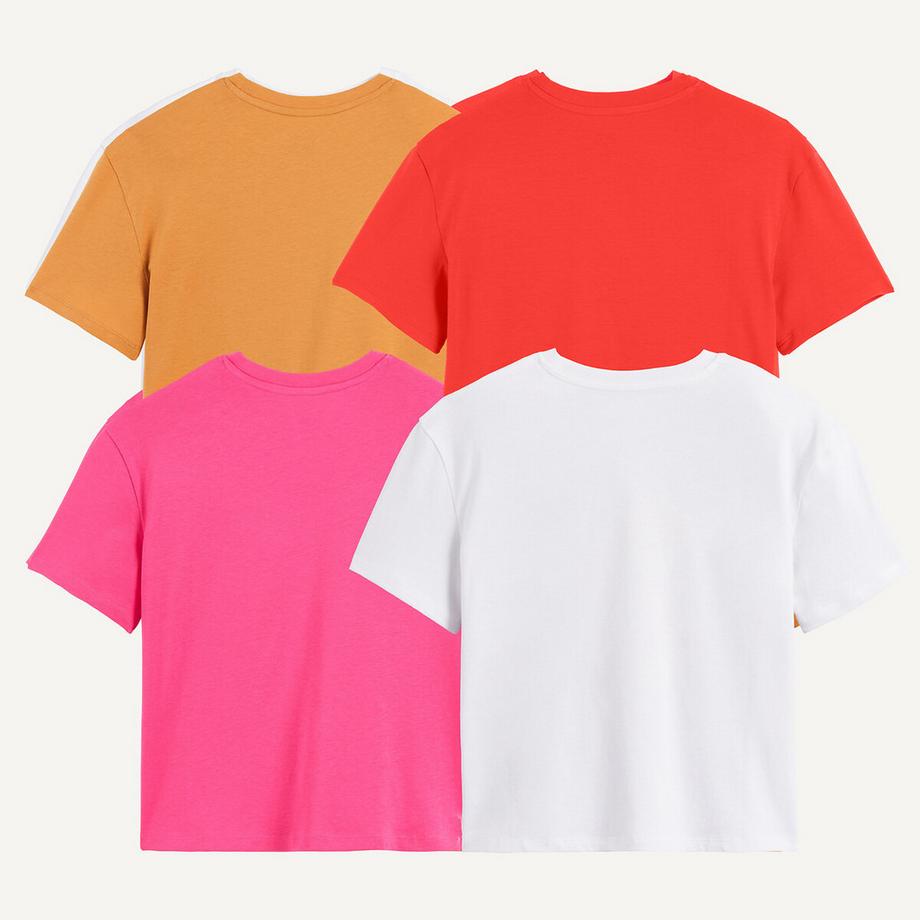 La Redoute Collections  4er-Set T-Shirts mit Rundhalsausschnitt und kurzen Ärmeln 