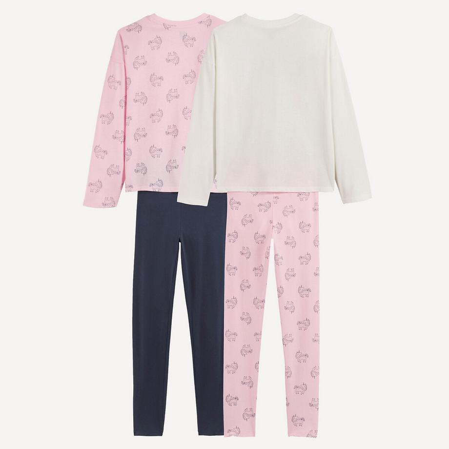 La Redoute Collections  2er-Set Einhorn-Pyjamas aus Baumwolle 