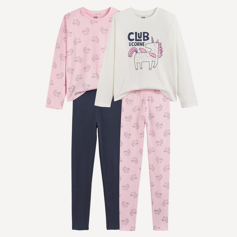 La Redoute Collections  2er-Set Einhorn-Pyjamas aus Baumwolle 