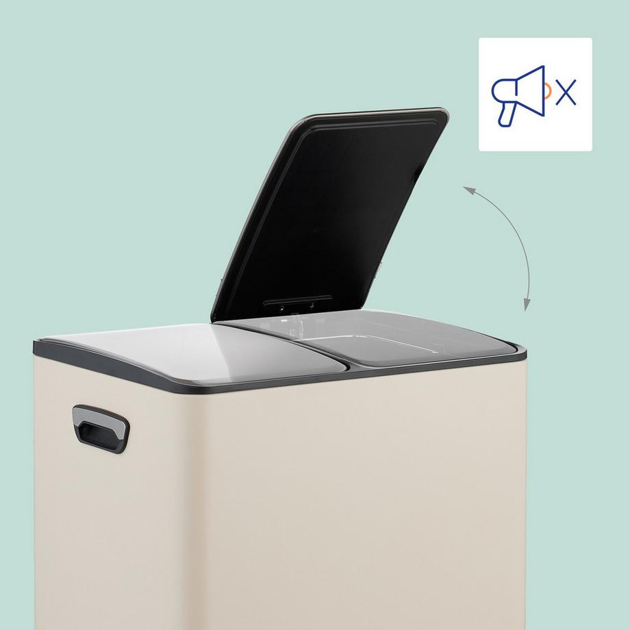Northix Pattumiera da cucina con pedale, 2 scomparti  