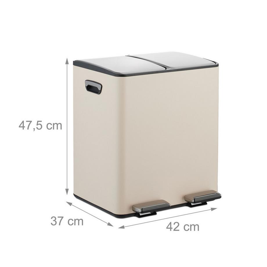 Northix Pattumiera da cucina con pedale, 2 scomparti  