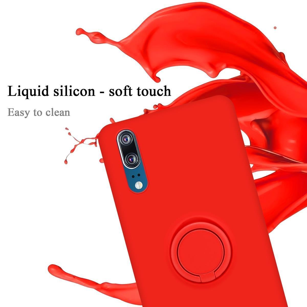 Cadorabo  Hülle für Huawei P20 TPU Silikon mit Ring Liquid 