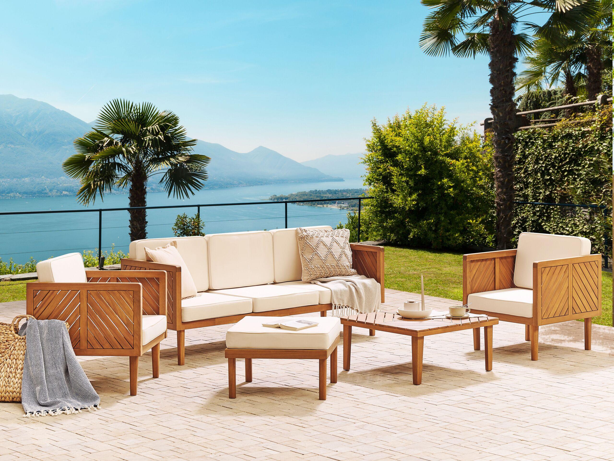 Beliani Lounge Set mit Tisch aus Akazienholz Modern BARATTI  