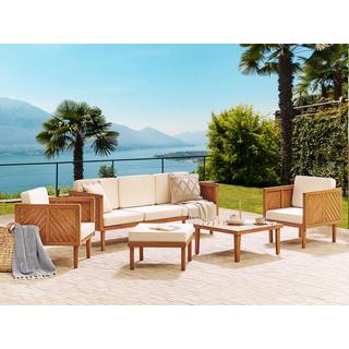 Beliani Lounge Set mit Tisch aus Akazienholz Modern BARATTI  