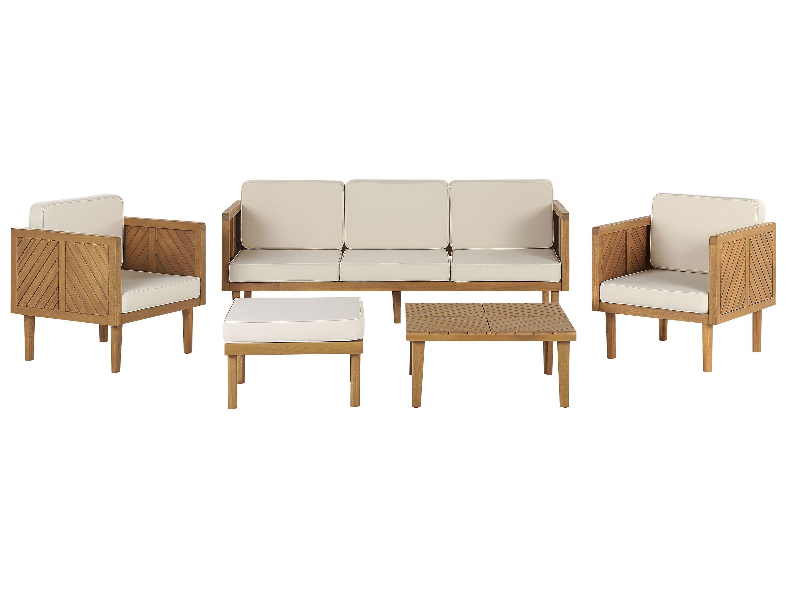 Beliani Lounge Set mit Tisch aus Akazienholz Modern BARATTI  