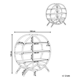 Beliani Bücherregal mit 3 Fächern aus Rattan Boho TUVALU II  