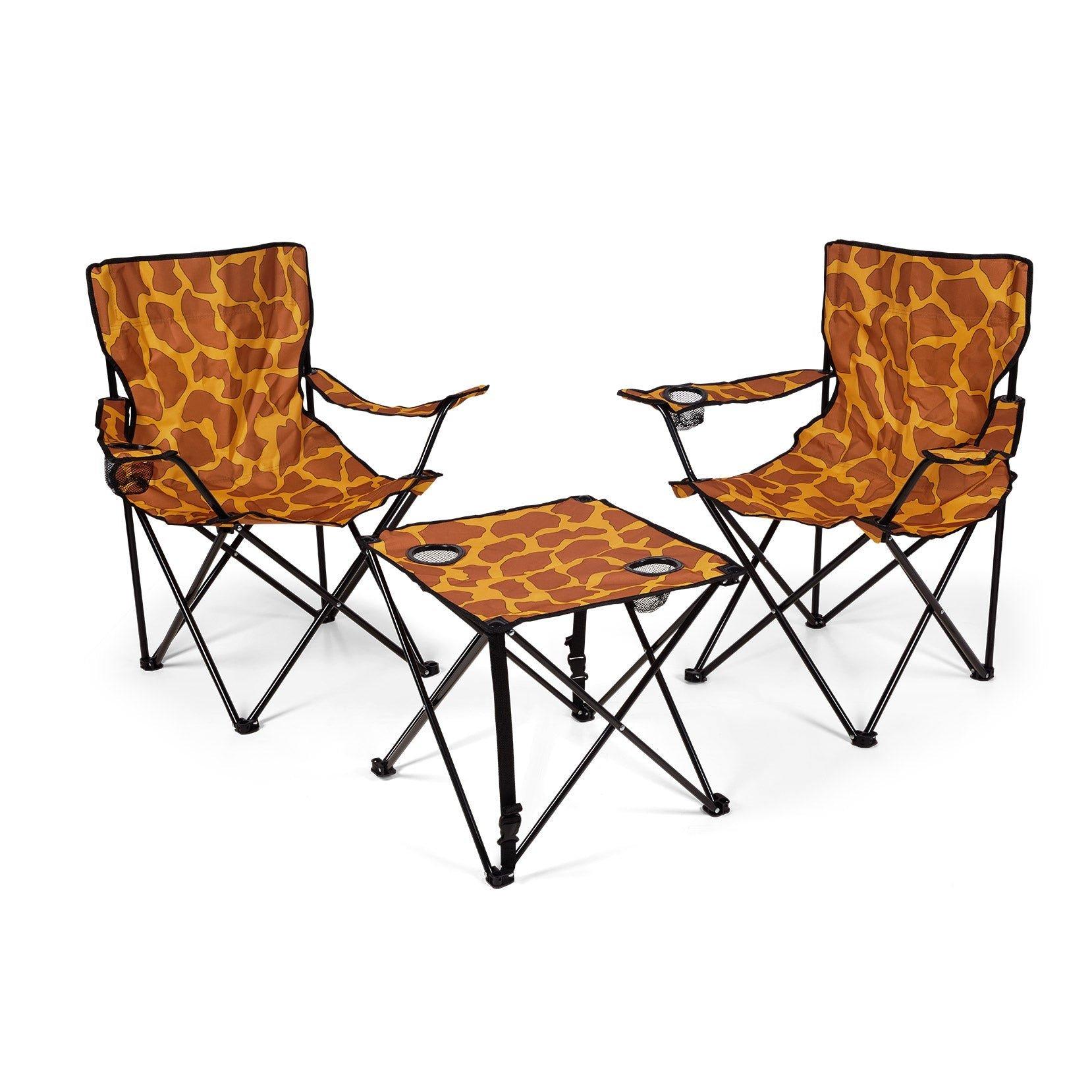 zebraffo  zebraffo Set de camping Girafe, 2 chaises et 1 table 