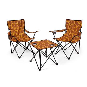 zebraffo Set de camping Girafe, 2 chaises et 1 table