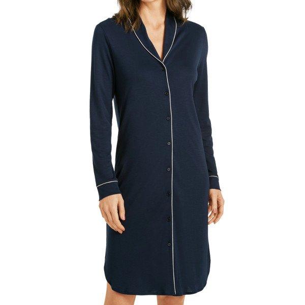 Image of Natural Comfort - Nachthemd Langarm Damen Dunkelblau L