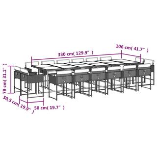 VidaXL set da pranzo da giardino Polirattan  