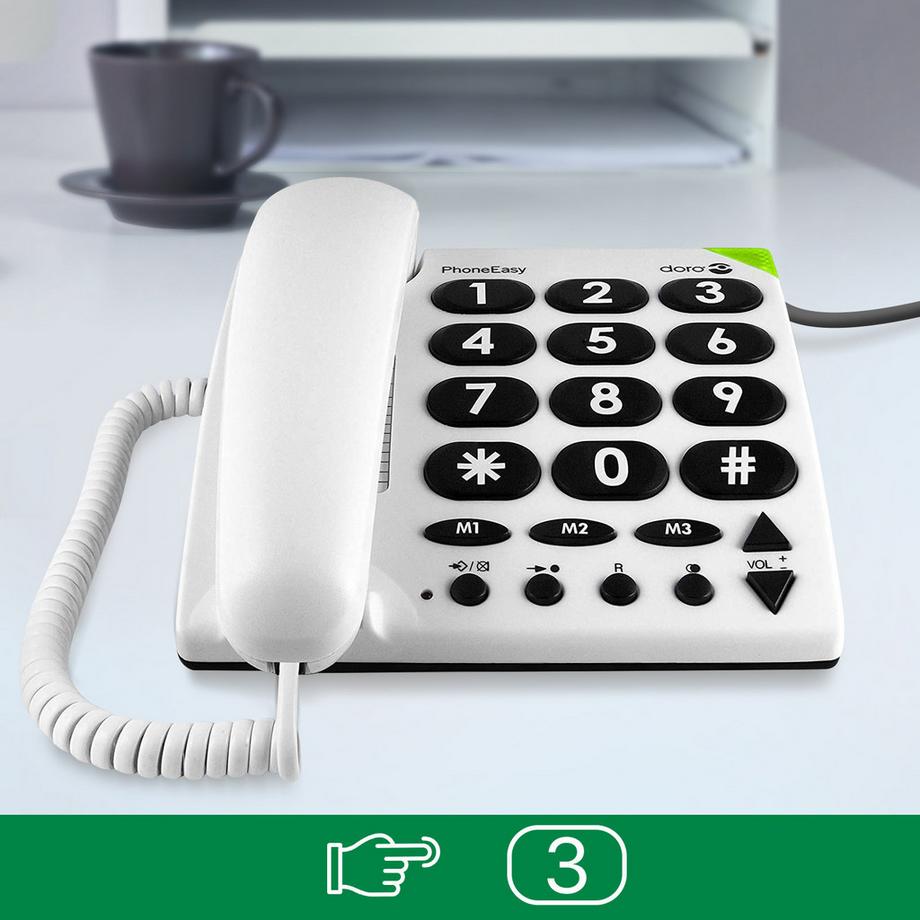 doro  Téléphone Fixe Doro PhoneEasy 311c Blanc 