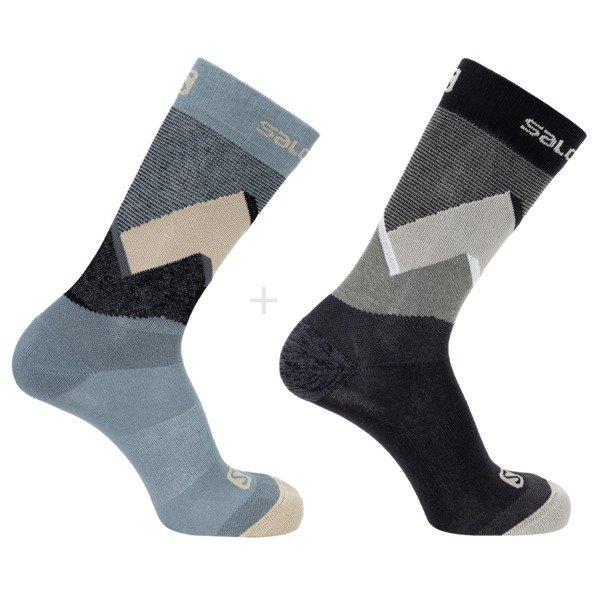 Image of Salomon Socken Outline Prism Crew 2er-pack (hiking) Unisex Schwarz Leicht L