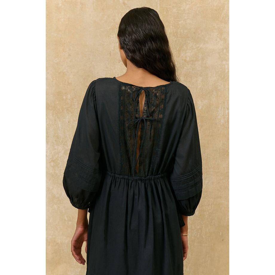 Louise-Misha Robe longue à manches 3/4 brodée  