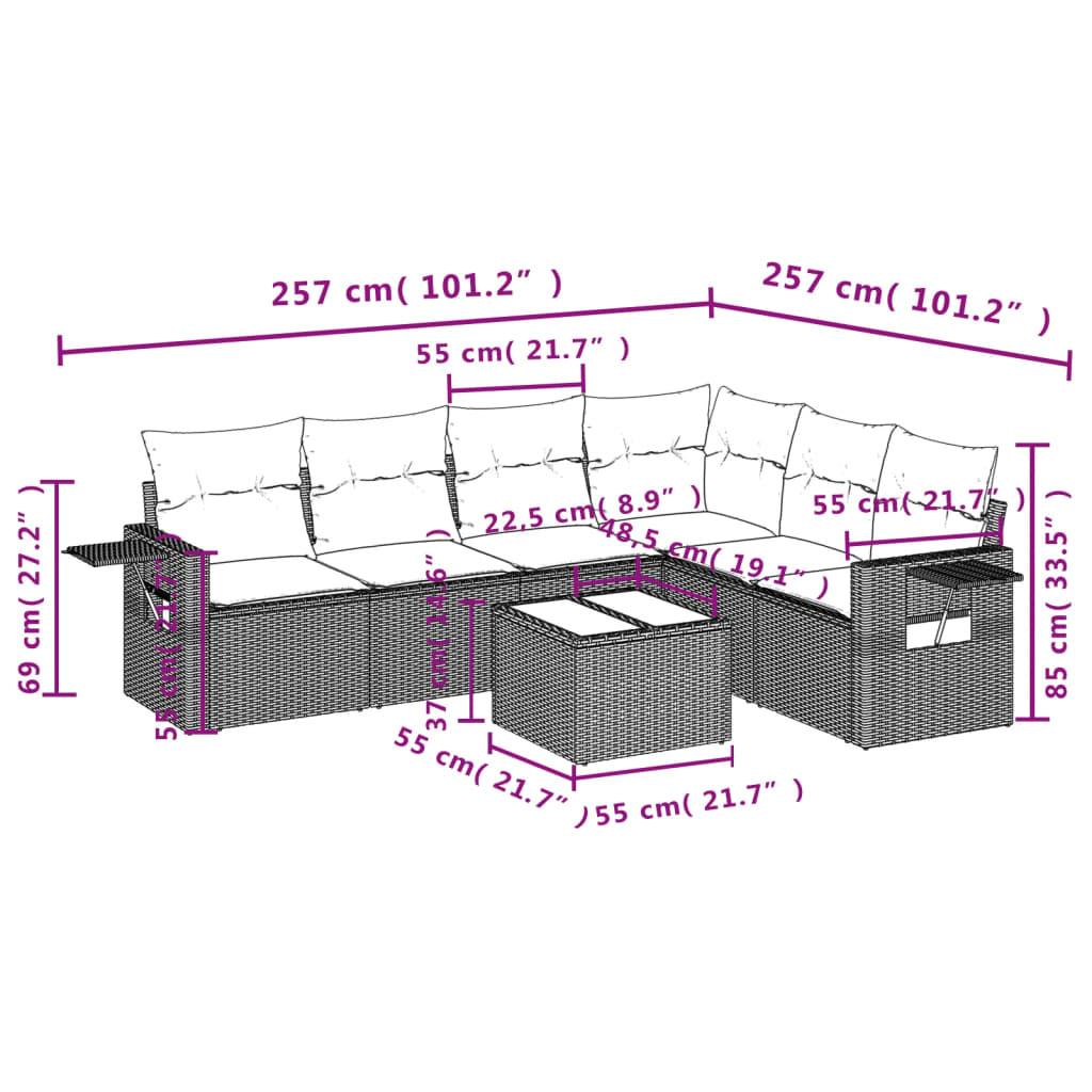 VidaXL Ensemble de canapés de jardin rotin synthétique  