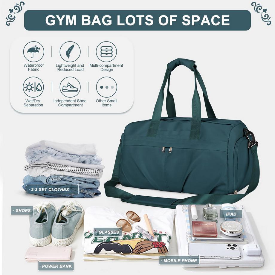 Only-bags.store Sac de sport avec compartiment à chaussures sac de voyage weekender bagage à main  