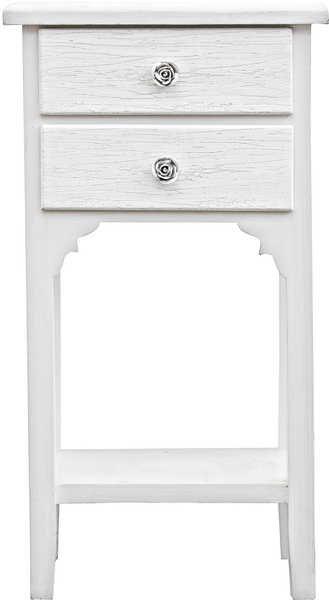 Image of Beistellmöbel mit 2 Schubladen Weiss Beistellmöbel mit 2 Schubladen Weiss