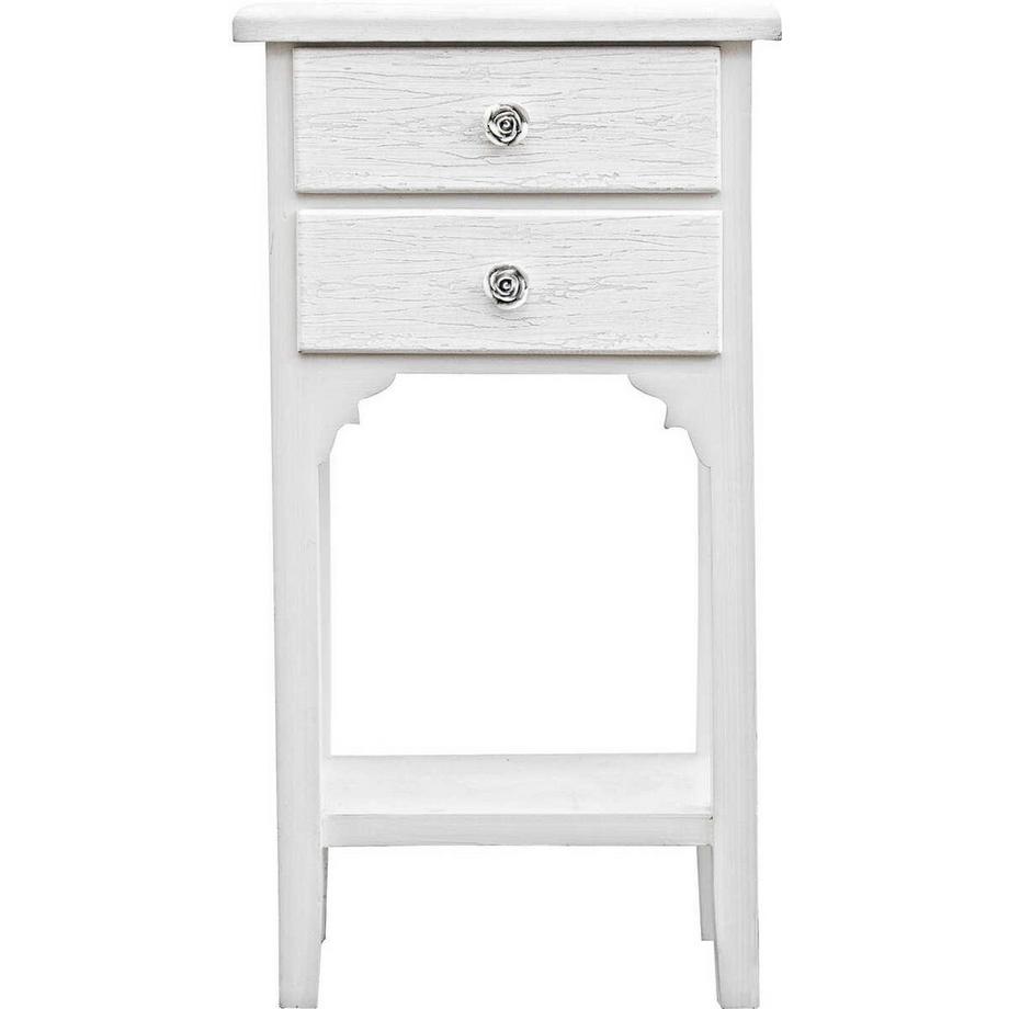 mutoni Meuble d&#039;appoint avec 2 tiroirs Blanc  