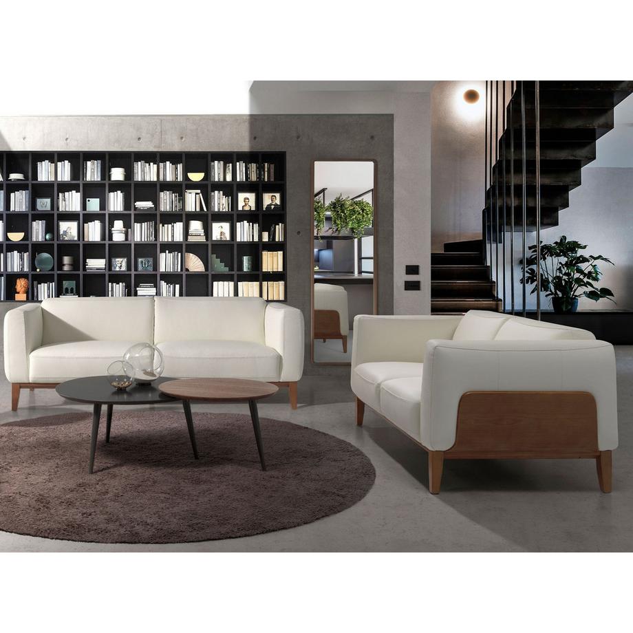 ANGEL CERDA Canapé 2 places en cuir blanc  