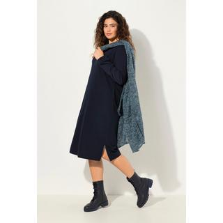 Ulla Popken Abito Felpa Scollo Rotondo Fascia Decorativa Maniche Lunghe Tasche  