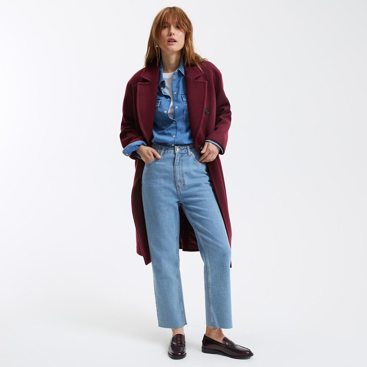 La Redoute Collections  Gerade High-Waist-Jeans in 7/8-Länge 