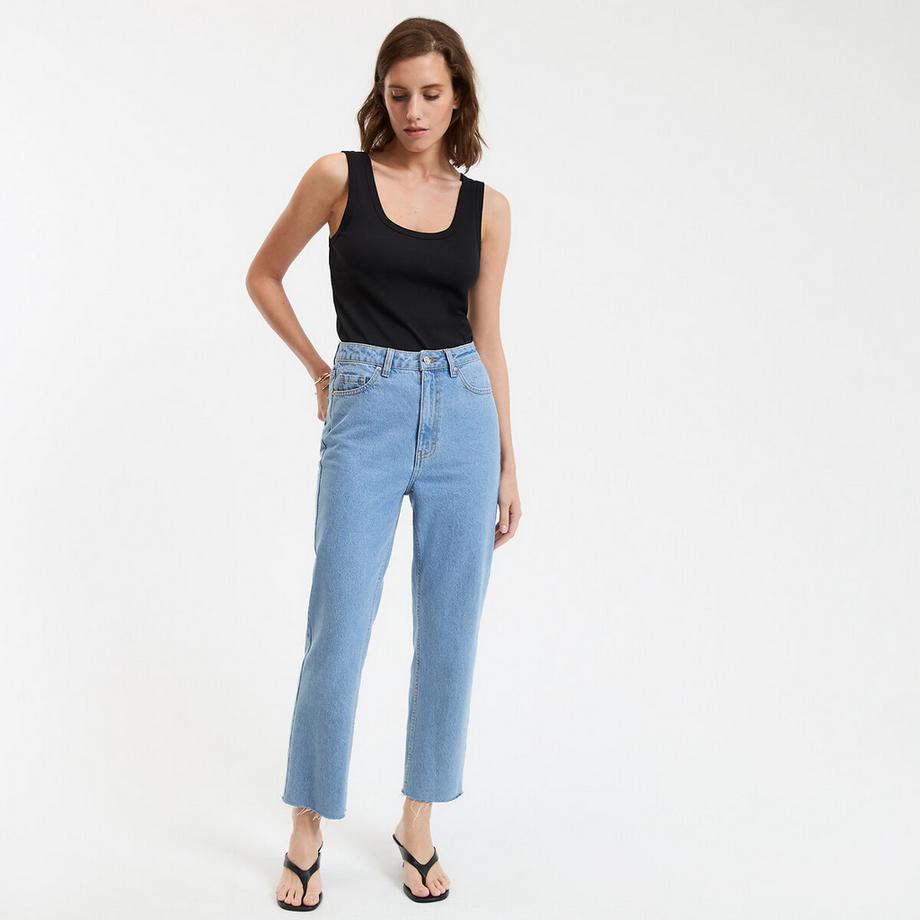 La Redoute Collections Gerade High-Waist 7/8 Länge Jeans  