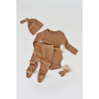 BabyCosy Organic  Set, Strickhose mit Fuß, Body langarm, Mütze 