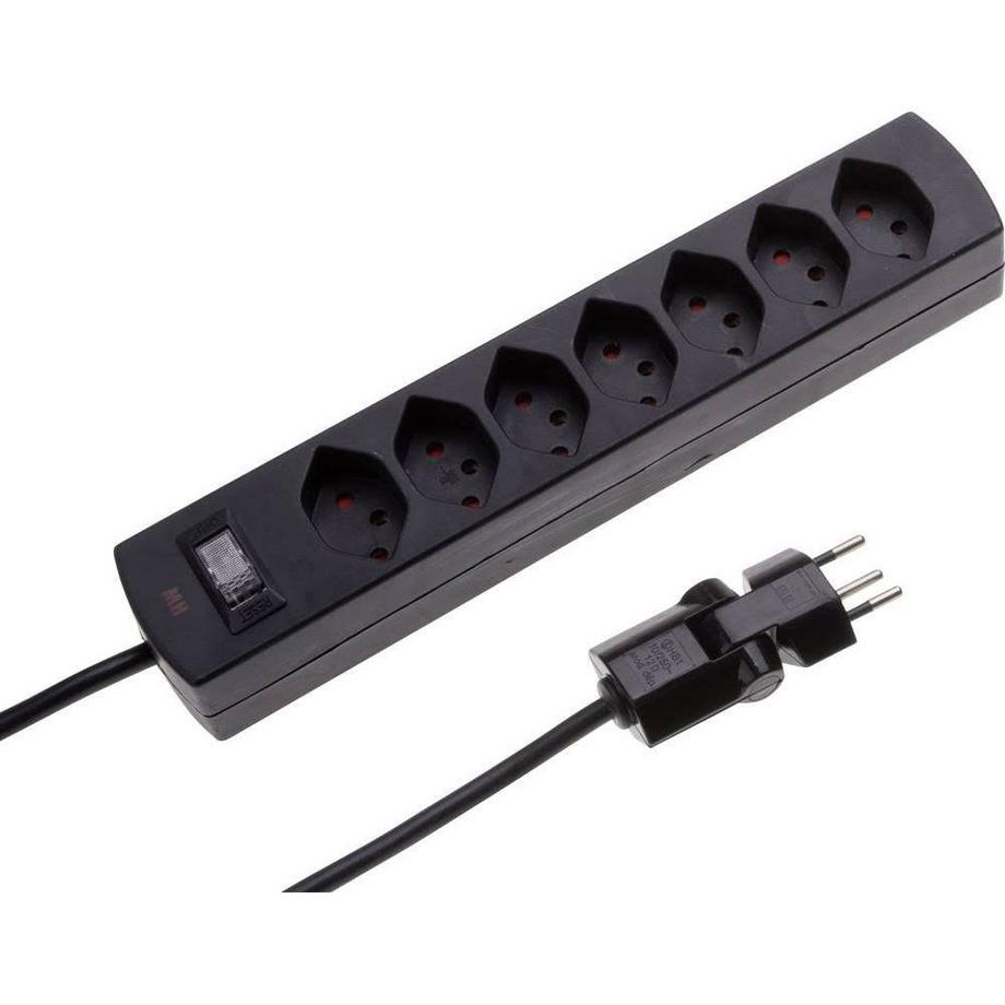 Max Hauri  Steckdosenleiste 7xT13 mit Schalter, ClipClap 