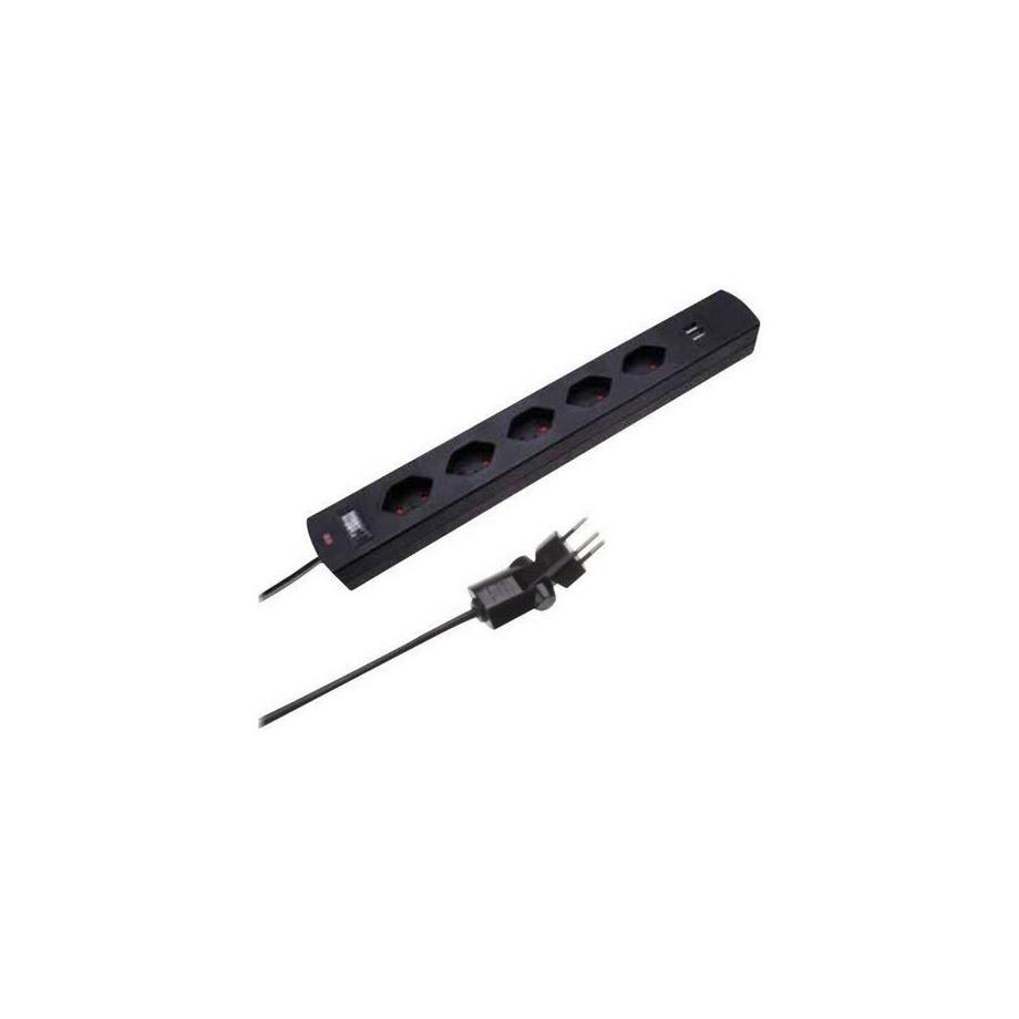 Max Hauri  Steckdosenleiste 7xT13 mit Schalter, ClipClap 