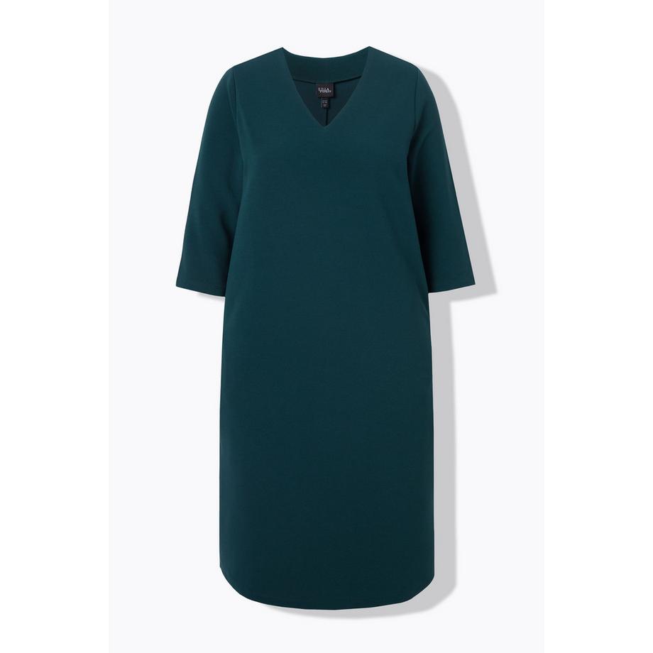 Ulla Popken Abito in jersey Scollo a V Maniche 3/4 con tasche  