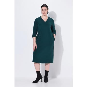 Abito di jersey con tasche, scollo a V e maniche a 3/4