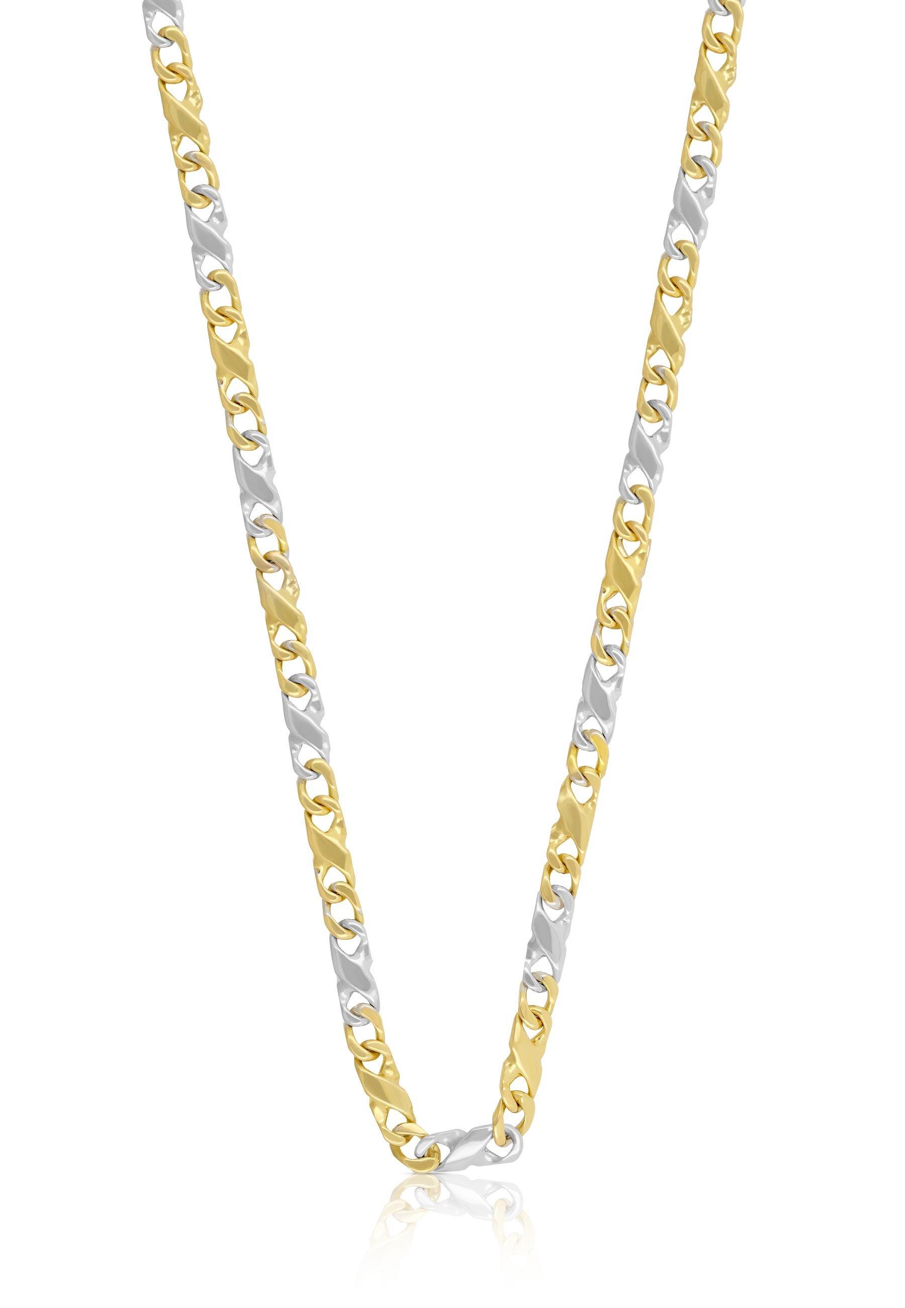 MUAU Schmuck  Collier Carrera bicolore jaune/blanc or 750, 3.5mm, 45cm 