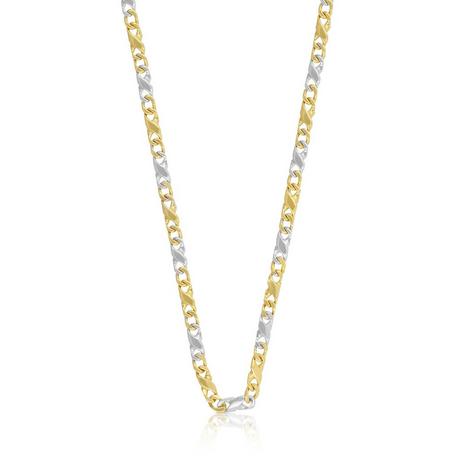 MUAU Schmuck  Collier Carrera bicolore jaune/blanc or 750, 3.5mm, 45cm 