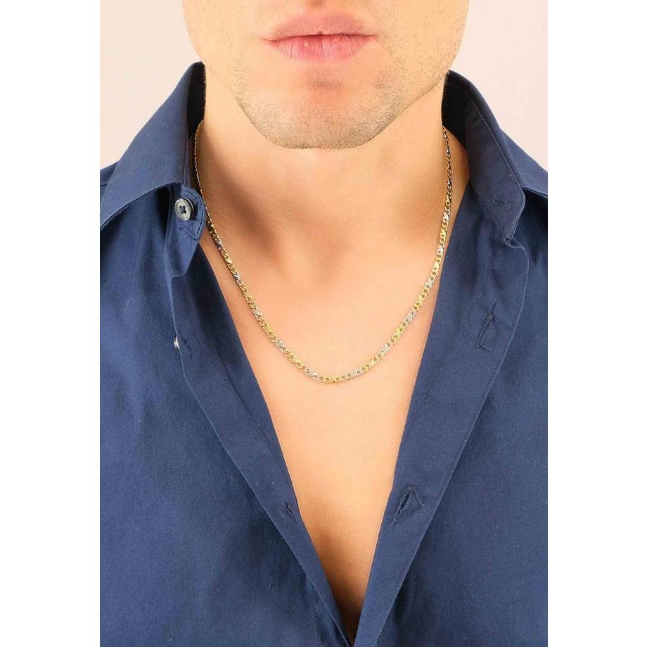 MUAU Schmuck  Collier Carrera bicolore jaune/blanc or 750, 3.5mm, 45cm 