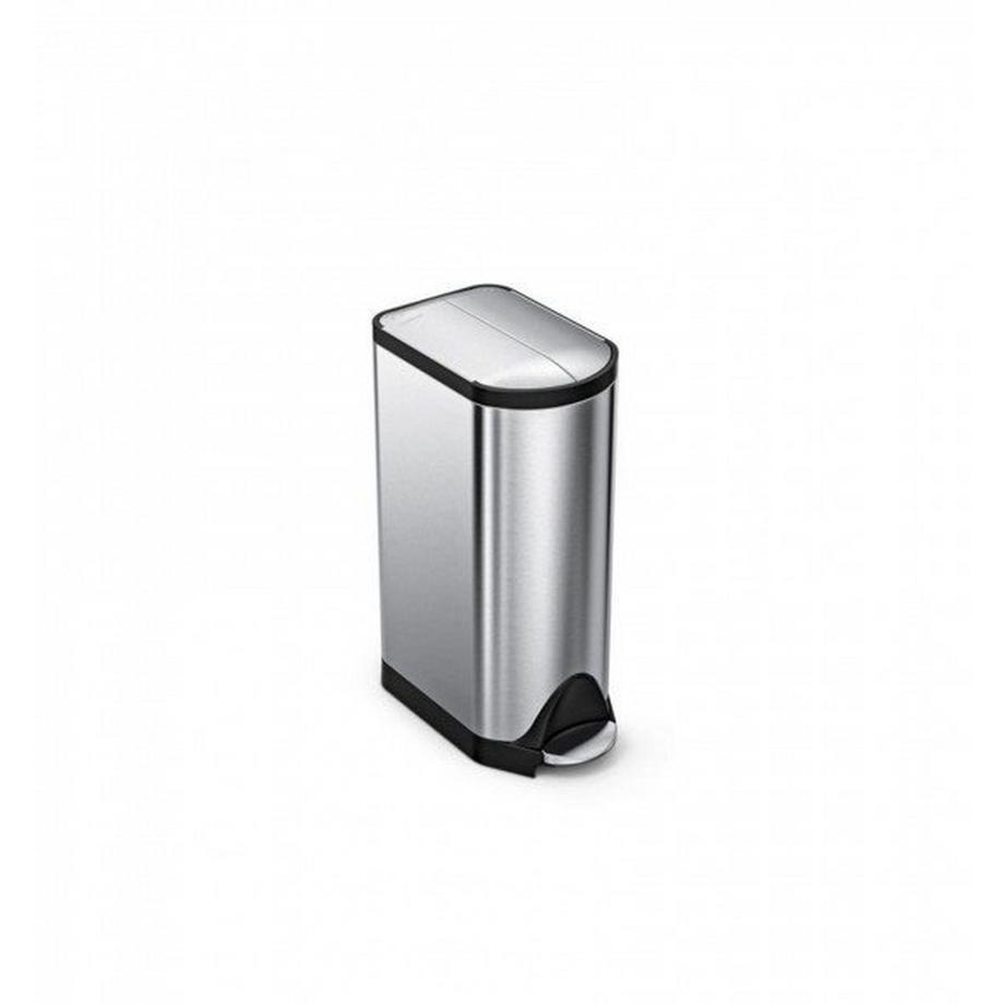 Bidone a pedale BUTTERFLY, capacità 30 l, acciaio inox, opaco.