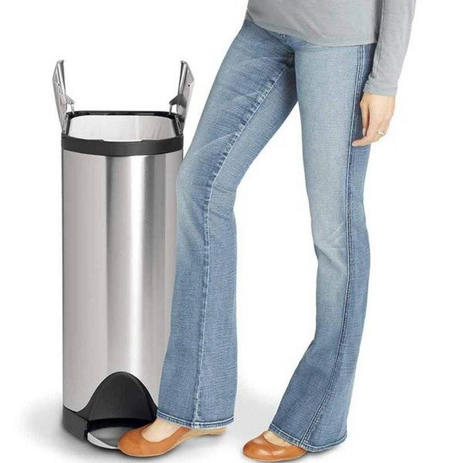 KAISER+KRAFT Collecteur de déchets à pédale BUTTERFLY, capacité 30 l, inox mat.  
