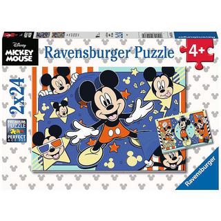 Ravensburger  Ravensburger Kinderpuzzel 2x24 stukjes Disney Mickey Mouse in de bioscoop 