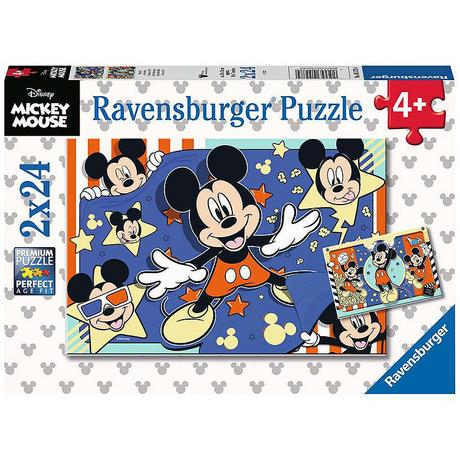 Ravensburger  Ravensburger Kinderpuzzel 2x24 stukjes Disney Mickey Mouse in de bioscoop 