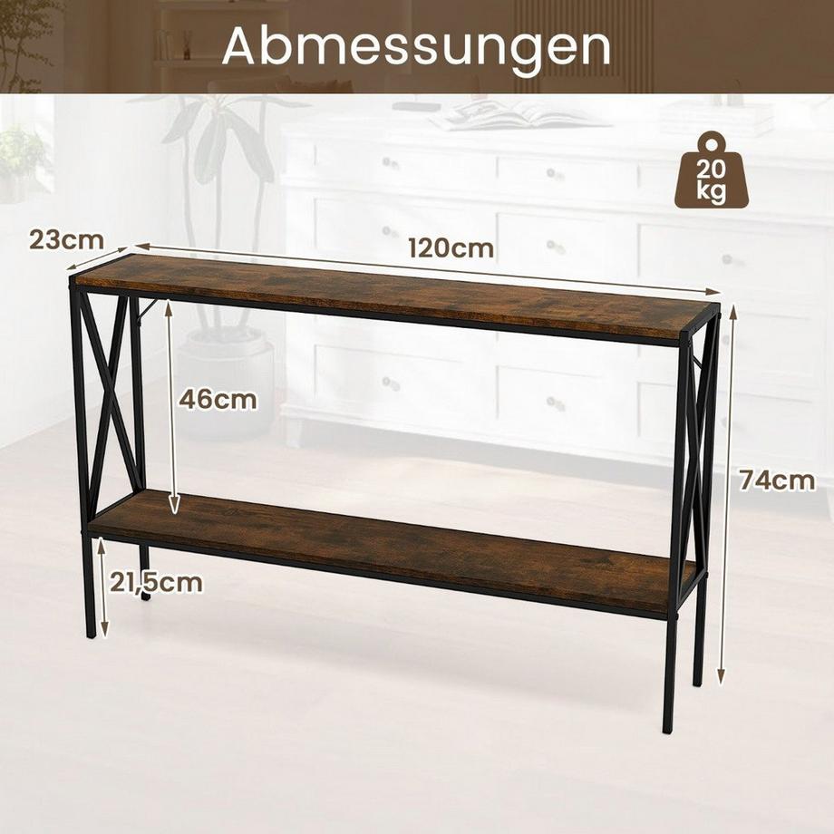 Northix Konsolentisch mit 2 Ablagen  