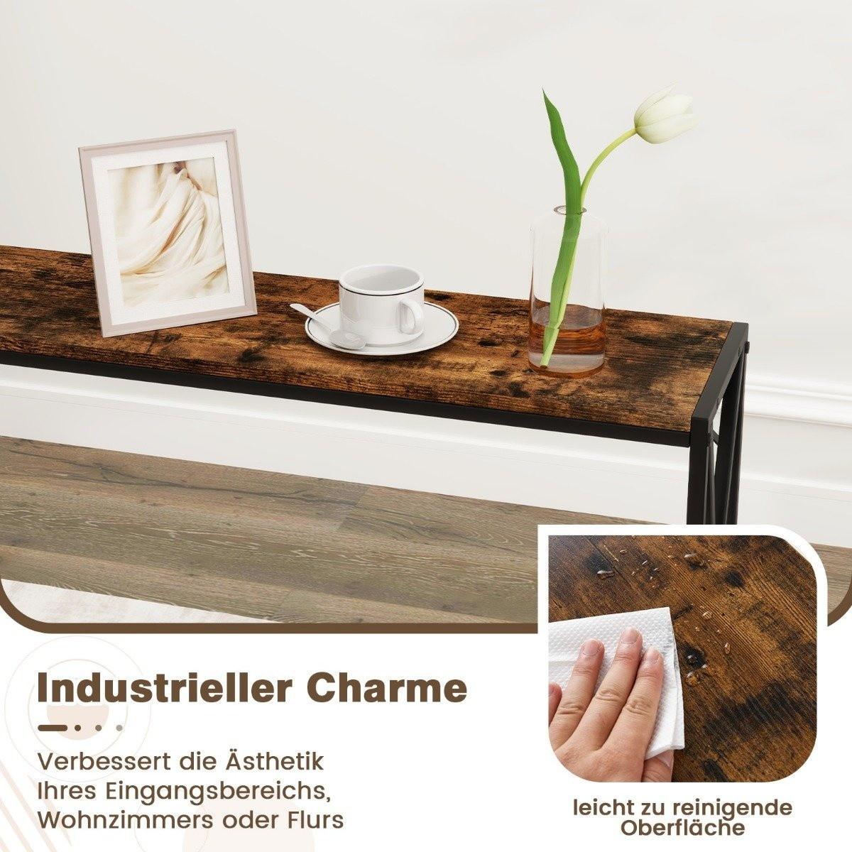 Northix Tavolo consolle con 2 ripiani  