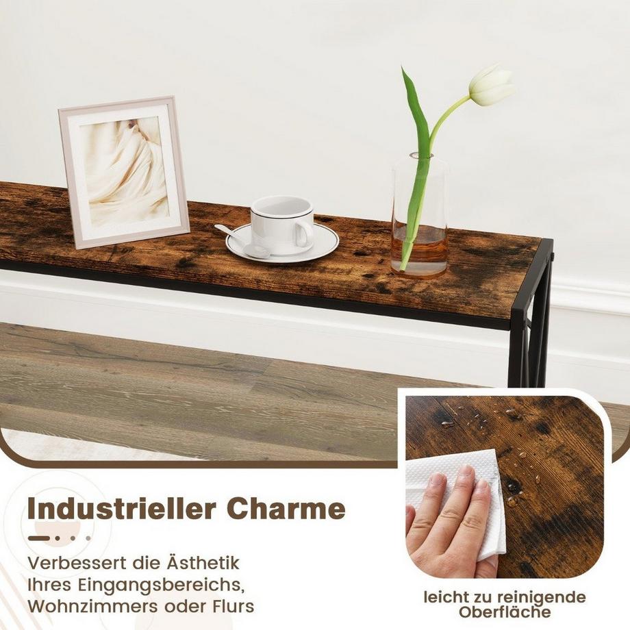 Northix Konsolentisch mit 2 Ablagen  