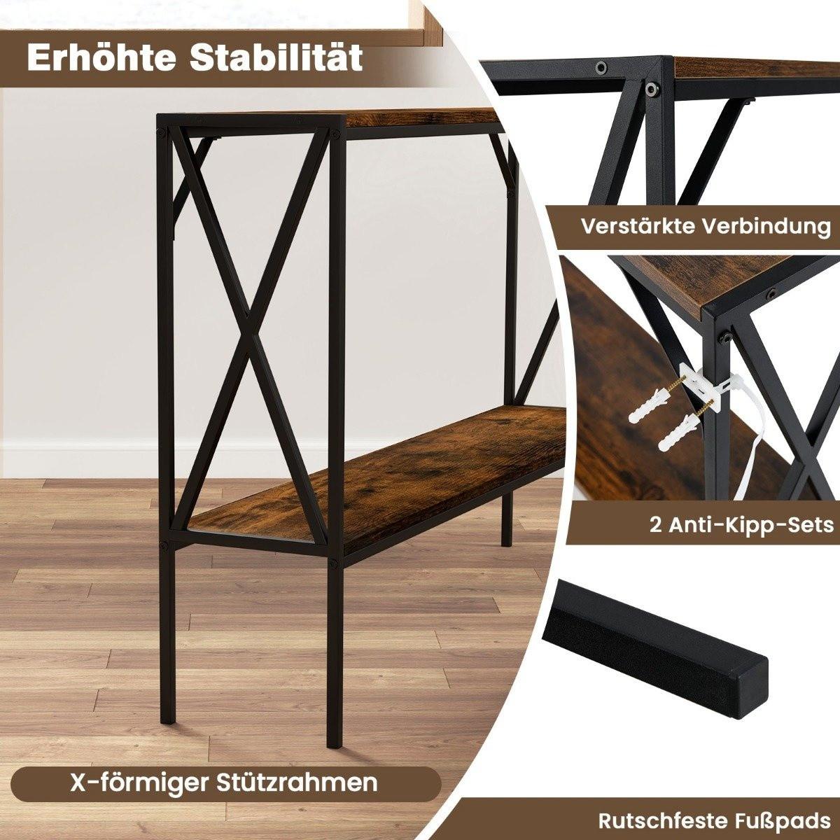 Northix Tavolo consolle con 2 ripiani  