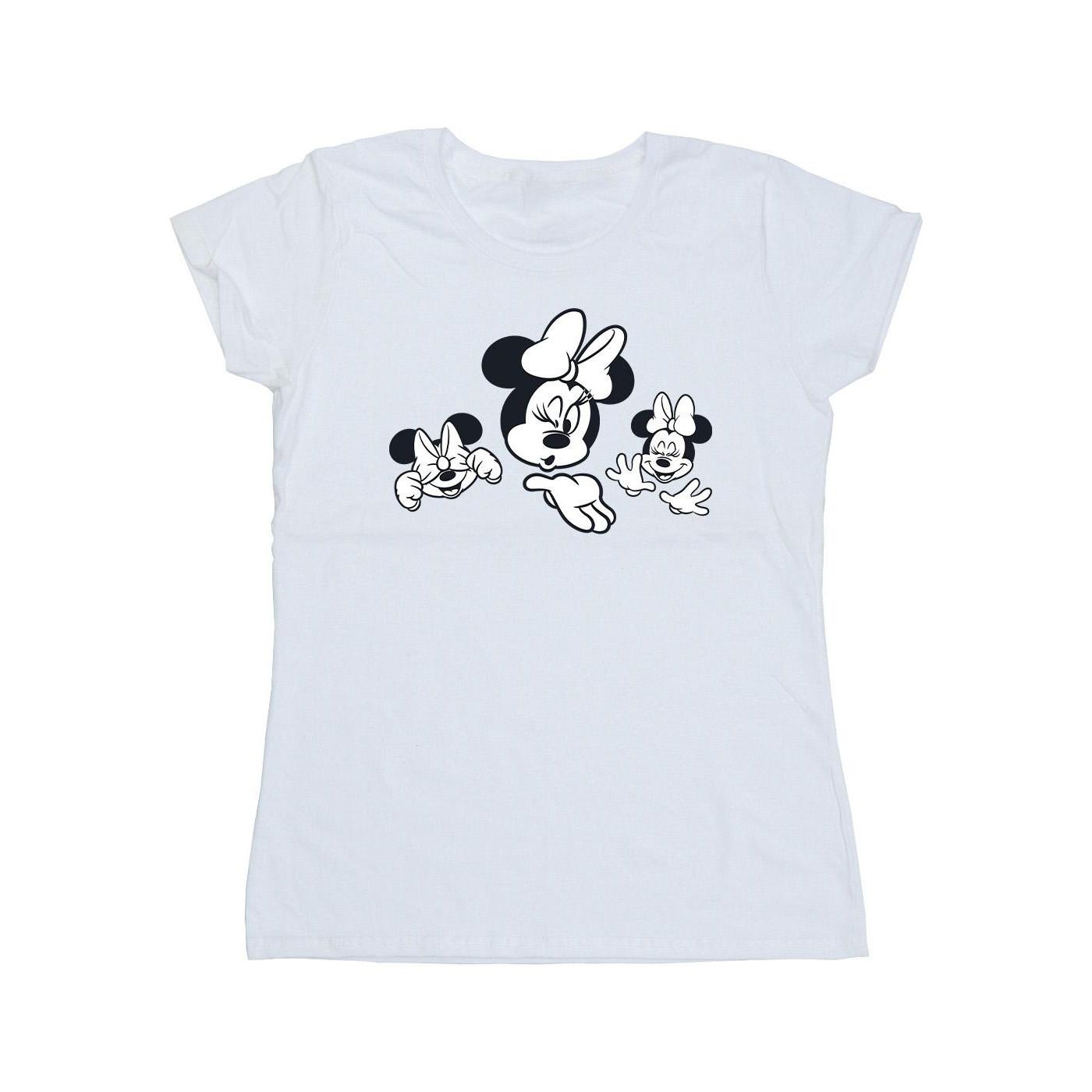 Image of Minnie Mouse Three Faces Tshirt Damen Weiss S