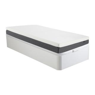 Ysmée Ensemble 90 x 190 cm sommier coffre blanc + matelas mousse HD 7 zones et accueil mémoire de forme déhoussable ép.25cm - RIAU de YSMÉE  