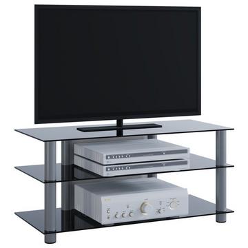 TV Möbel Sideboard Fernsehschrank Rack Fernseh Board Alu Glas Tisch Netasa