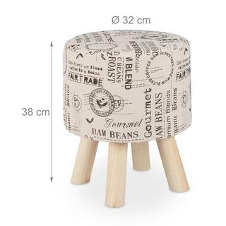 B2X Tabouret rond avec revêtement en tissu  