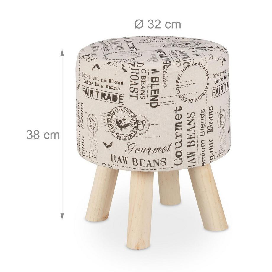 B2X Runder Hocker mit Stoffbezug  