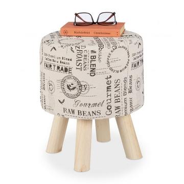 Tabouret rond avec revêtement en tissu