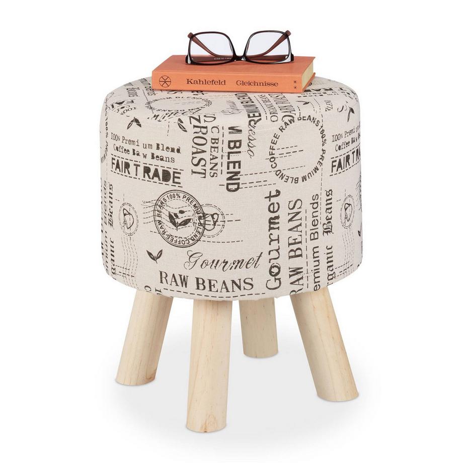 Runder Hocker mit Stoffbezug