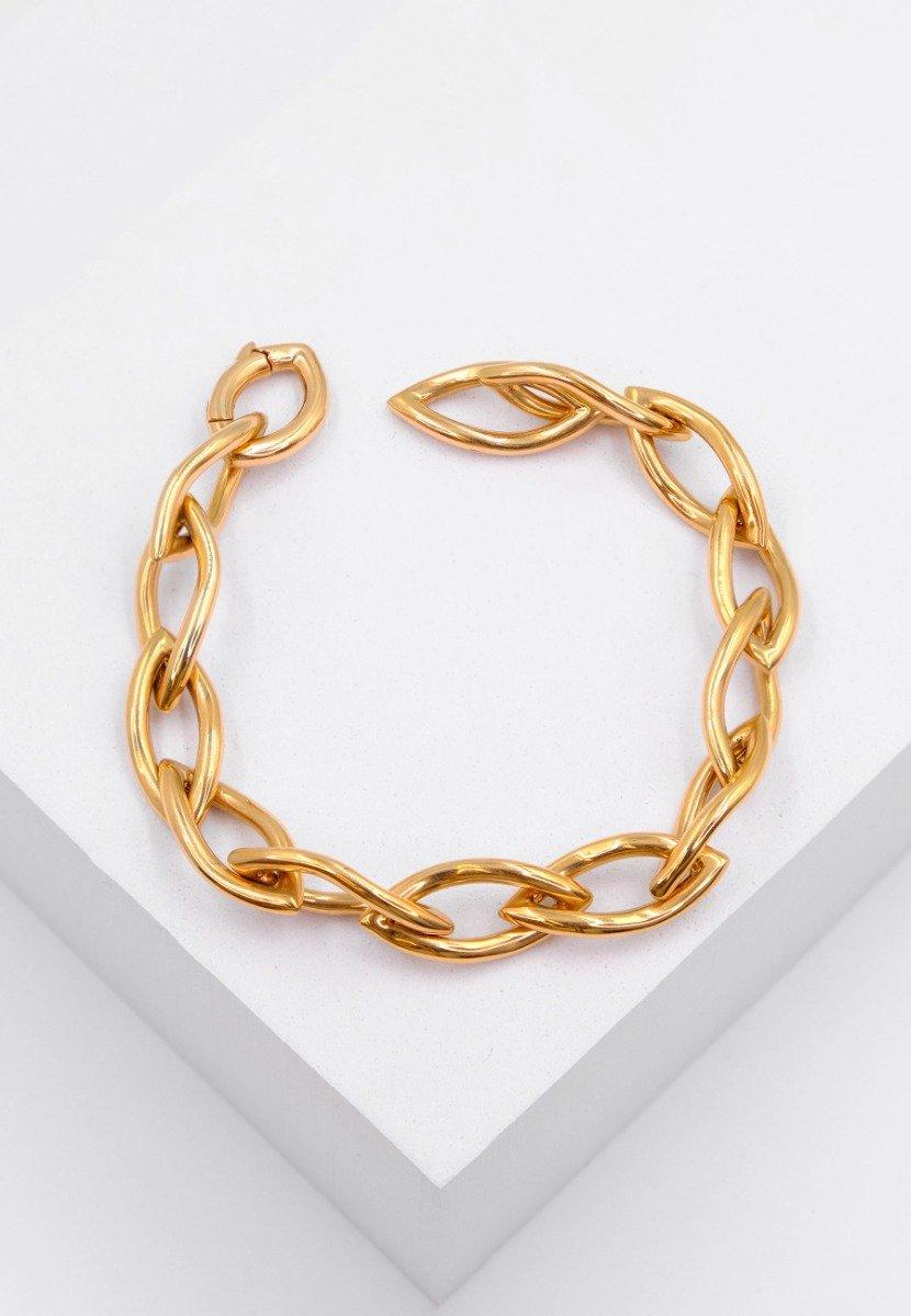 MUAU Schmuck  Bracelet Navette Rotgold 750. 21cm, 10mm 